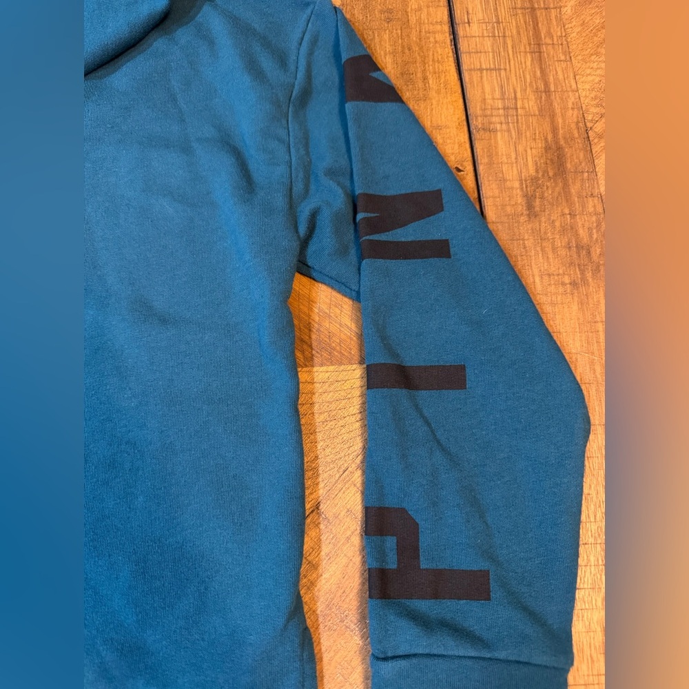 PINK VS Teal Lace Up Hooded Sweatshirt - Picture 10 of 13